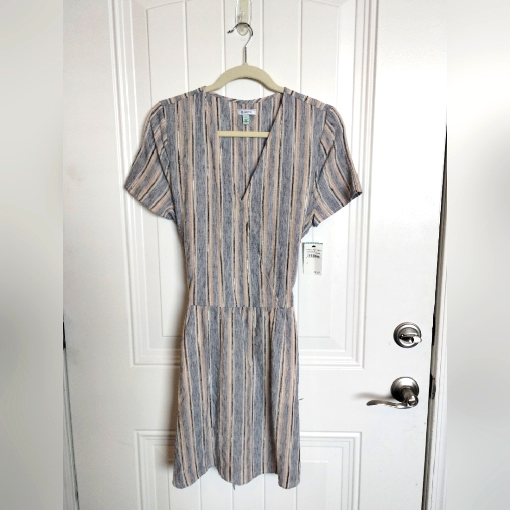 Susina striped wrap dress size S NWT